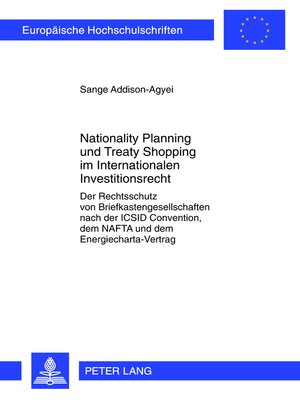 cover image of Nationality Planning und Treaty Shopping im Internationalen Investitionsrecht